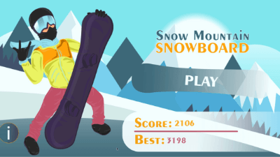 Snowboard de montaña nevada